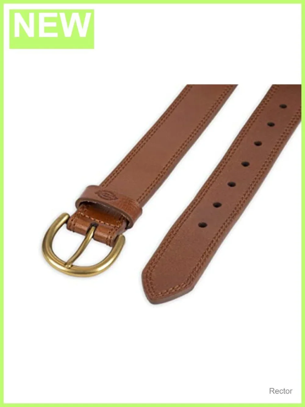 Genuine Leather Belt with Harness Buckle, Casual Workwear, 7 Holes, Dickies